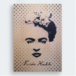 Frida Kahlo Ahşap Baskı Tablo