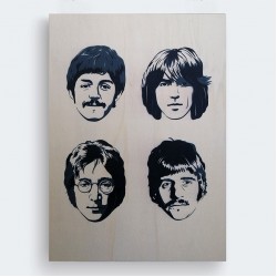 The Beatles Ahşap Baskı Tablo