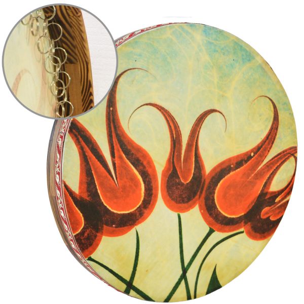 Ritim Bendir Arbane Lale Desenli Halkalı DBK48HL