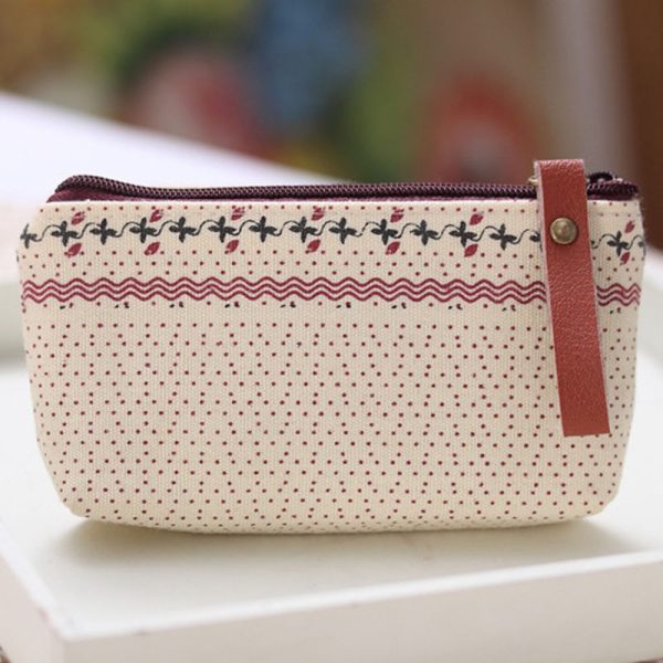 Bozuk Para Cüzdanı Bej Desenli