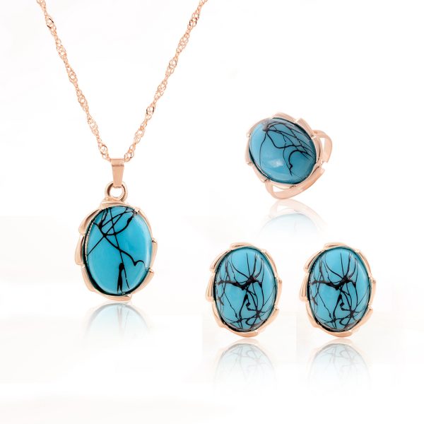 Işıltılı Mavi Takı Seti