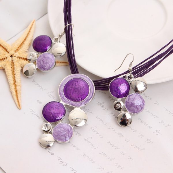 Işıltılı Mor Takı Seti