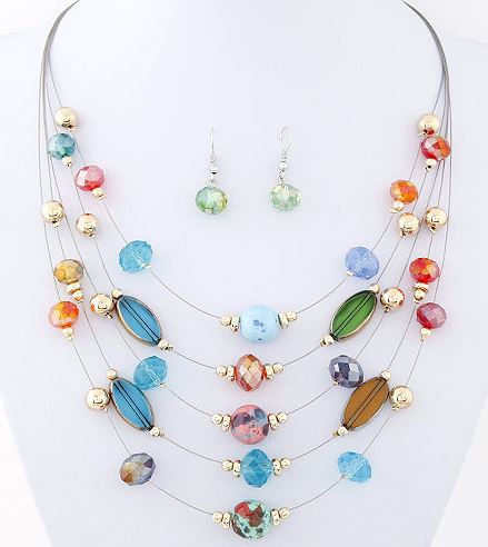 Işıltılı Renkli Takı Seti