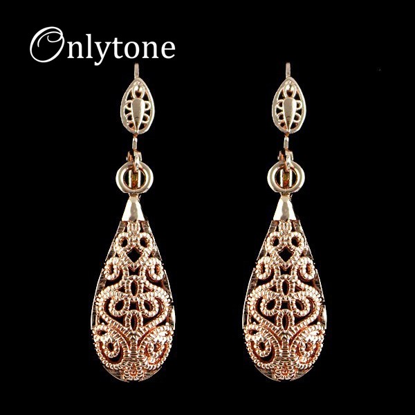 Kaplama Parlak Su Damlası Küpe