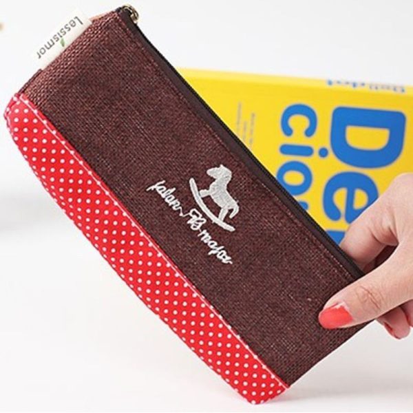 Kozmetik ve Kalemlik Cüzdanı   Kahverengi