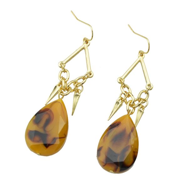 Leopar Su Damlası Küpe