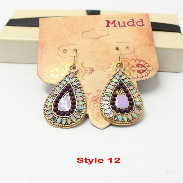 Renki Taşlar Damla Küpe