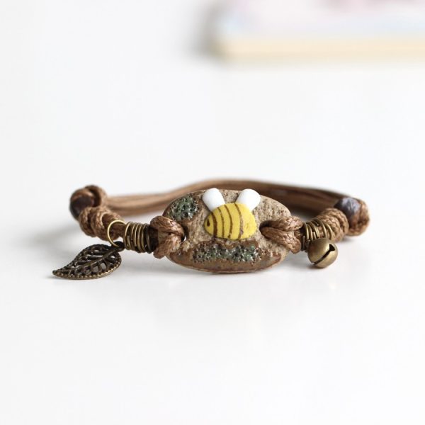 Seramik Bileklik   Arı Desenli