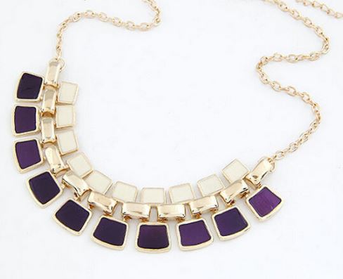 Trend Taşlı Kolye Mor